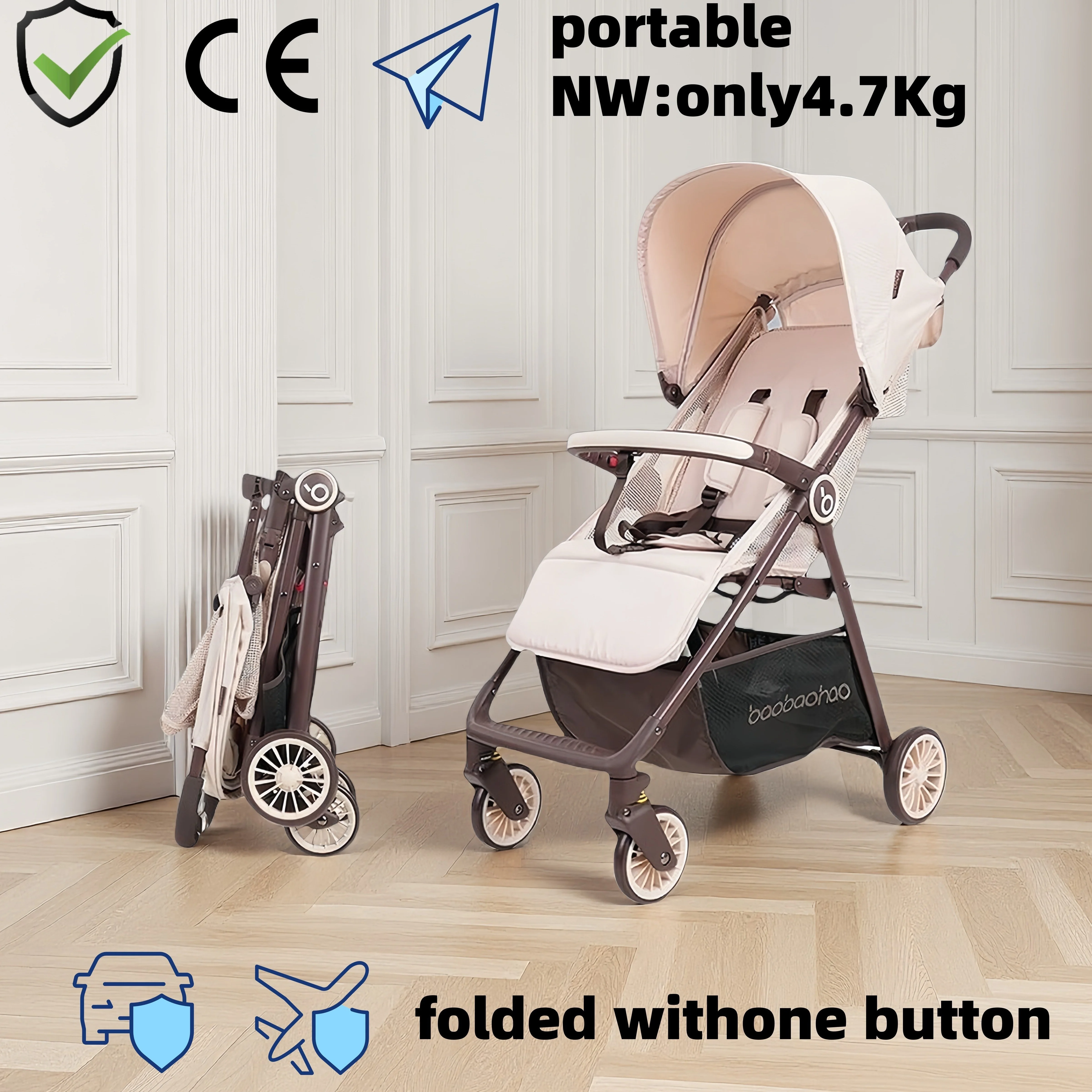 La poussette pour bébé est légère