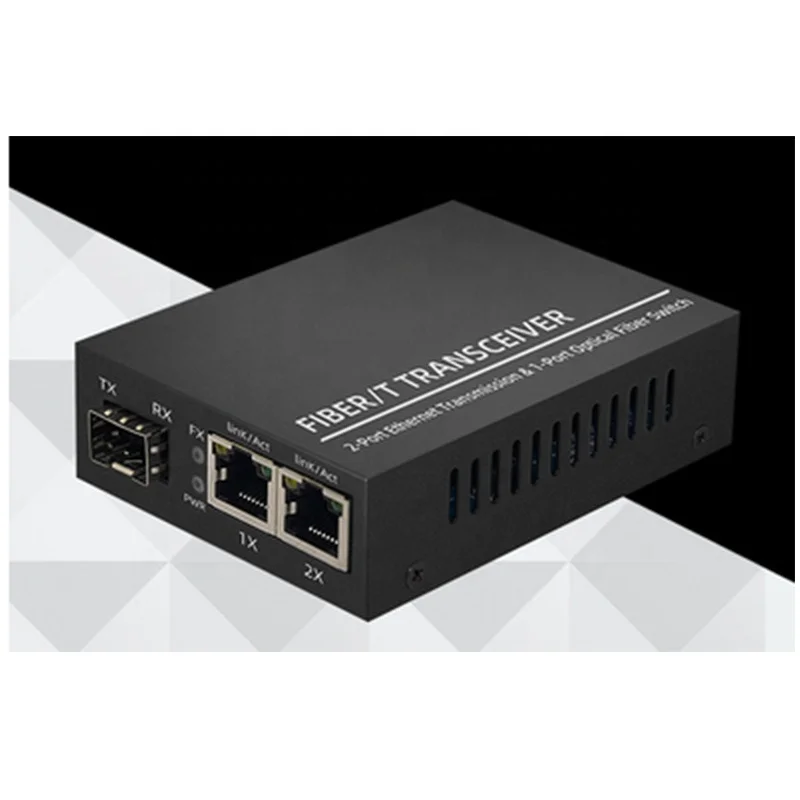 Ethernet Fiber Switch 1.25G SFP Fiber Port + 2x10/100/1000Mbps UTP Port Fiber Converter Media Converter with Power телефон ip для отелей fanvil h3 2 sip аккаунта 2x10 100 1000mbps