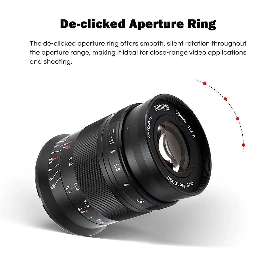 7artisans APS-C 60mm F2.8 II 카메라 렌즈 ( E A7RIII, 후지필름 XT-100, 니콘 ZFC, 캐논 RF, M43 L-마운트용) 매크로 사진 촬영용
