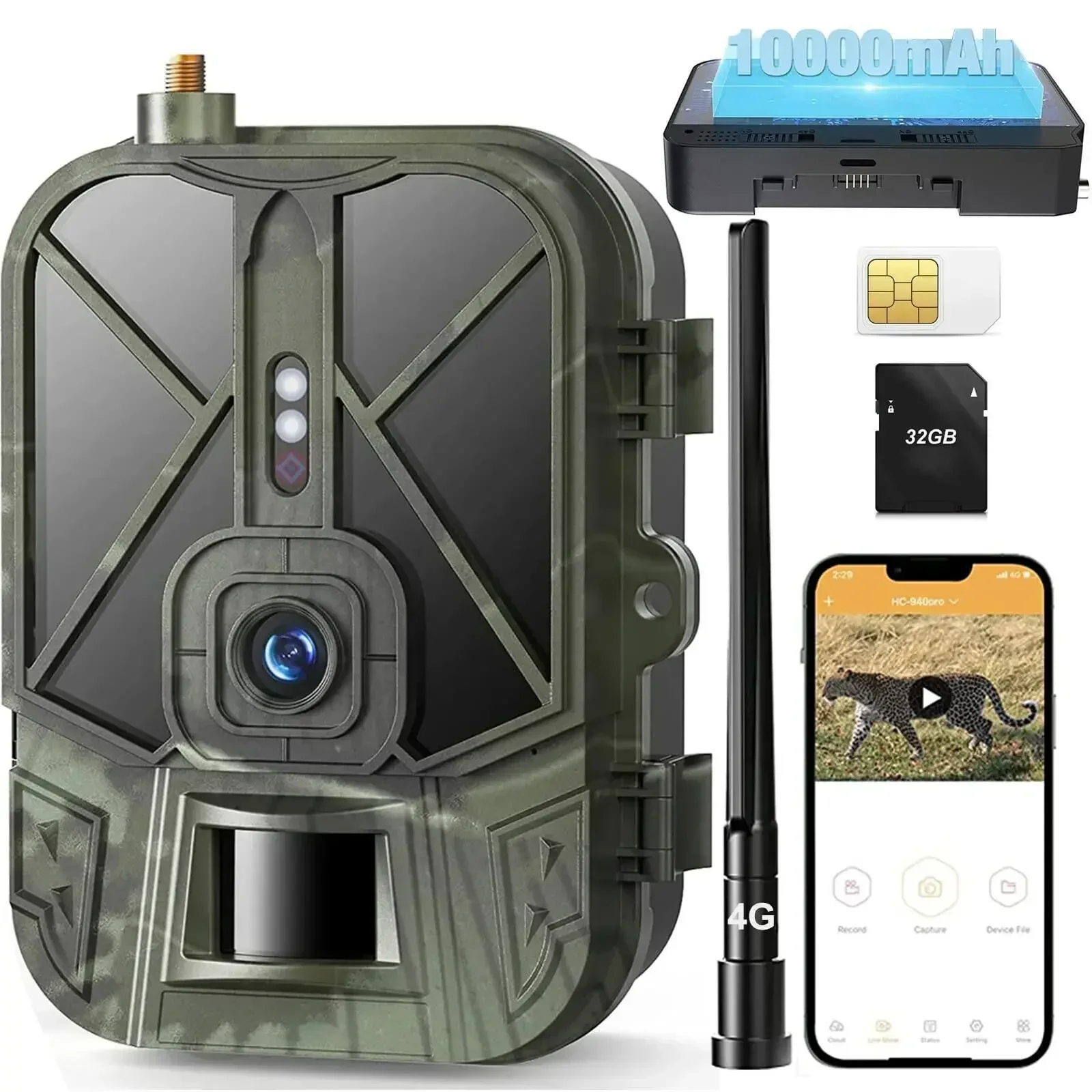 

HC-940Rro Hunting Trail Camera 4G 4K 36MP Wildlife Camera APP 940nm Invisible IR LEDs Night Vision IP66 Waterproof camera