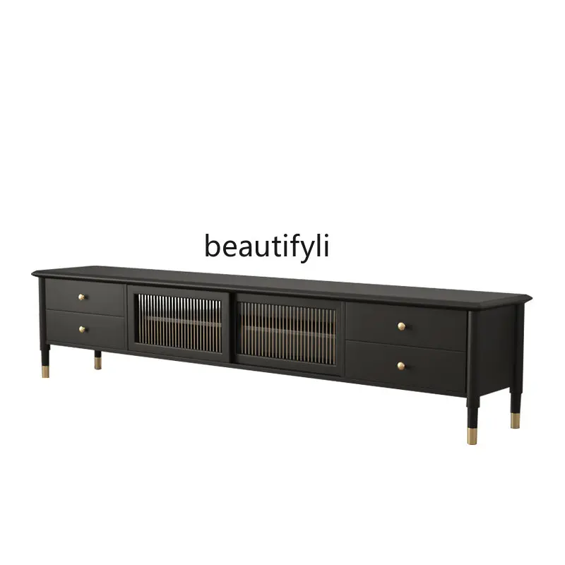 

Nordic Retro Affordable Luxury Living Room TV Cabinet French Small Apartment Audiovisual Cabinet Tea Table Combination