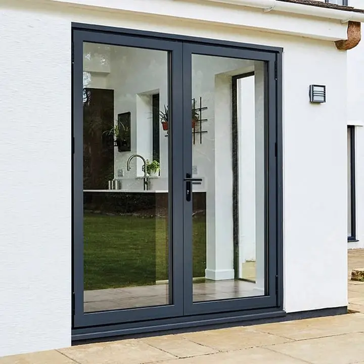 Aluminum Alloy Doors for Home Design Patio Double Tempered Glass Door for Shower Room Bedroom French Frame Casement Door