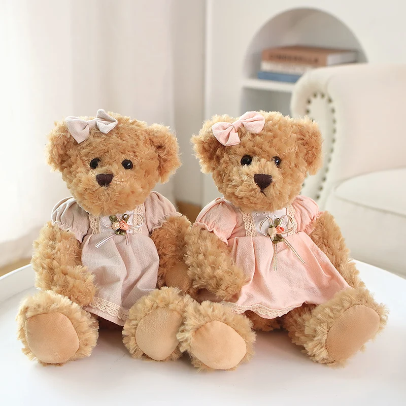 Soft Plush Teddy Bear Couple Toys for Girls and Women