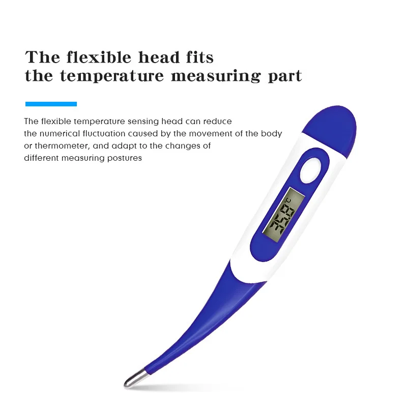 Digital Thermometer Soft Tip Waterproof Electronic Thermometer Medical LCD Baby Child Adult Electronic Digital Body Portable Thermometer