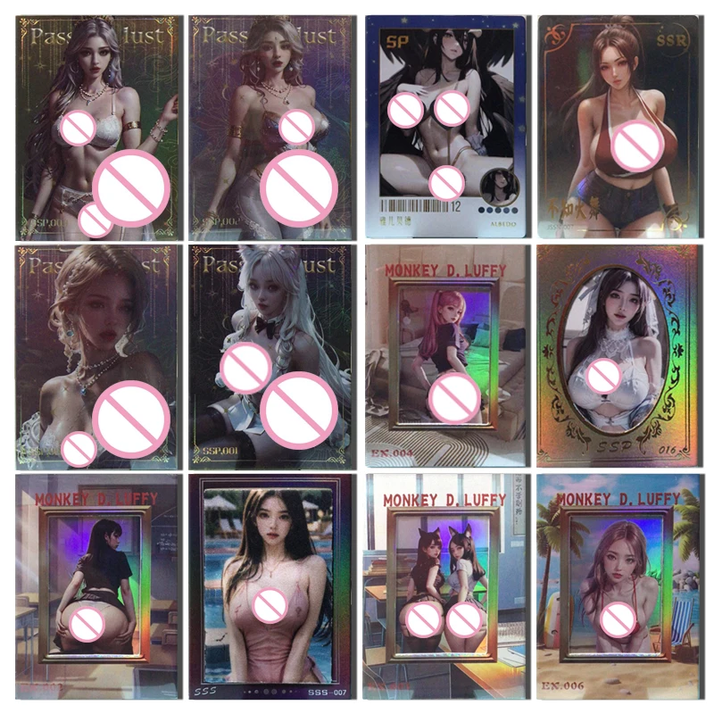 New Goddess Story Tri-Fold Material Card Acg Sexy Goddess Albedo Rem Yamato Hu Tao Boy Toy Collection Regali Di Natale Di Compleanno