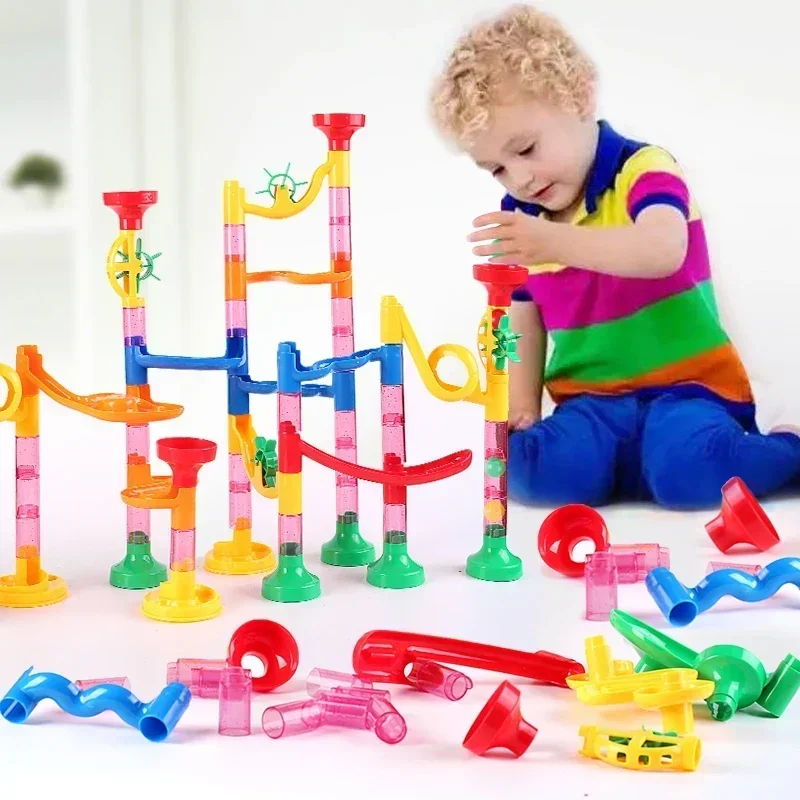 Building Block Toys Marble Run Toy Pipe Building Toys Pipeline Block Puzzle Toys DIY Track Blocks Construction