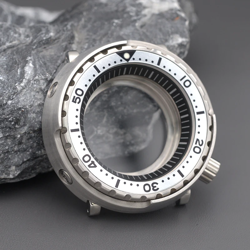 Enhanced Waterproof Tuna Canned Watch Case with Transparent Back Cover