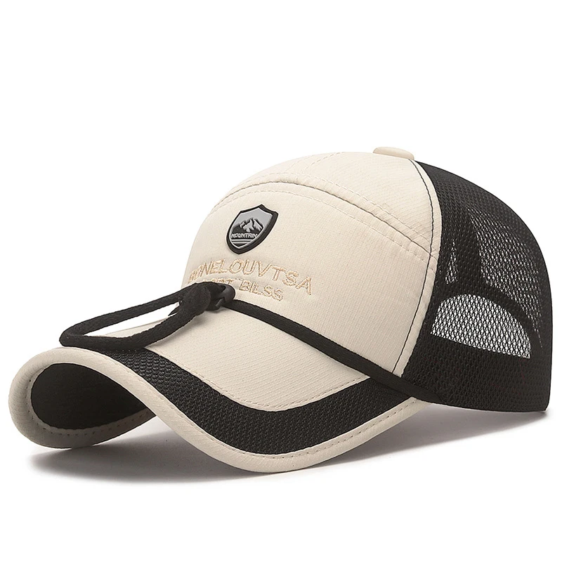  - Men Women Sun Caps Unisex Mesh Fishing Cap Visor Outdoor Baseball Cap Mesh Baseball Hats Breathable Sport Hat Adjustable