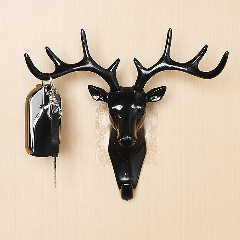 

1PC Plastic Wall Hanging Hook Vintage Deer Head Antlers for Hanging Clothes Hat Scarf Key Deer Horns Hanger Rack Wall Decoration