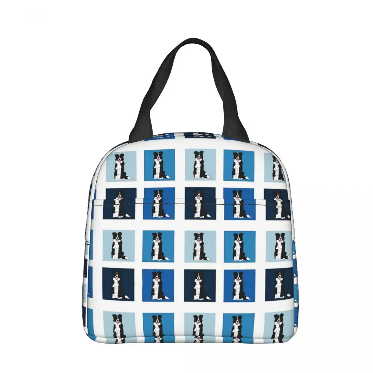 

Sitting Dog Oxford Cloth Portable BagsPet Dog Border Collie School Trip Lunch Hiking Debris Cooler Food Handbags