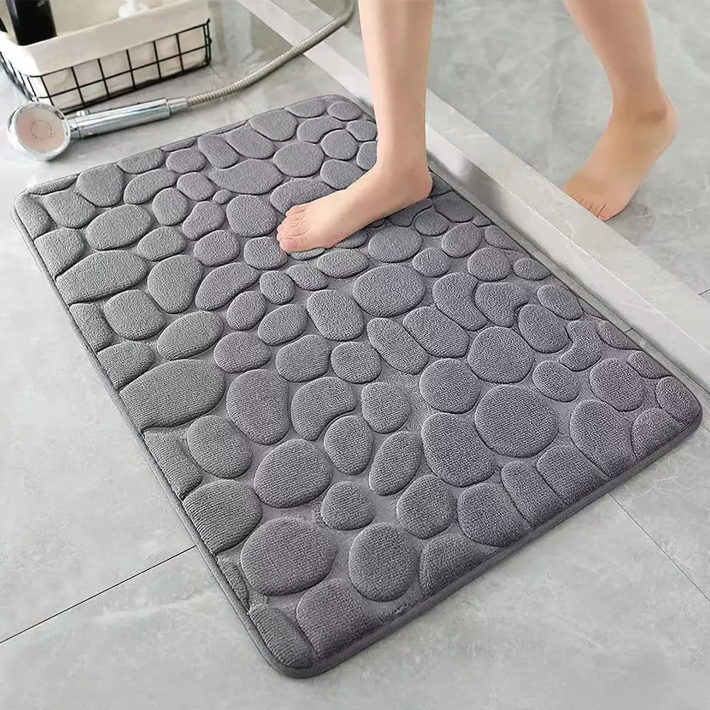 

1pc Memory Foam Bath Rug, Coral Velvet Super Absorbent And Non-slip Bathroom Floor Mat, Quick-drying, Machine Washable
