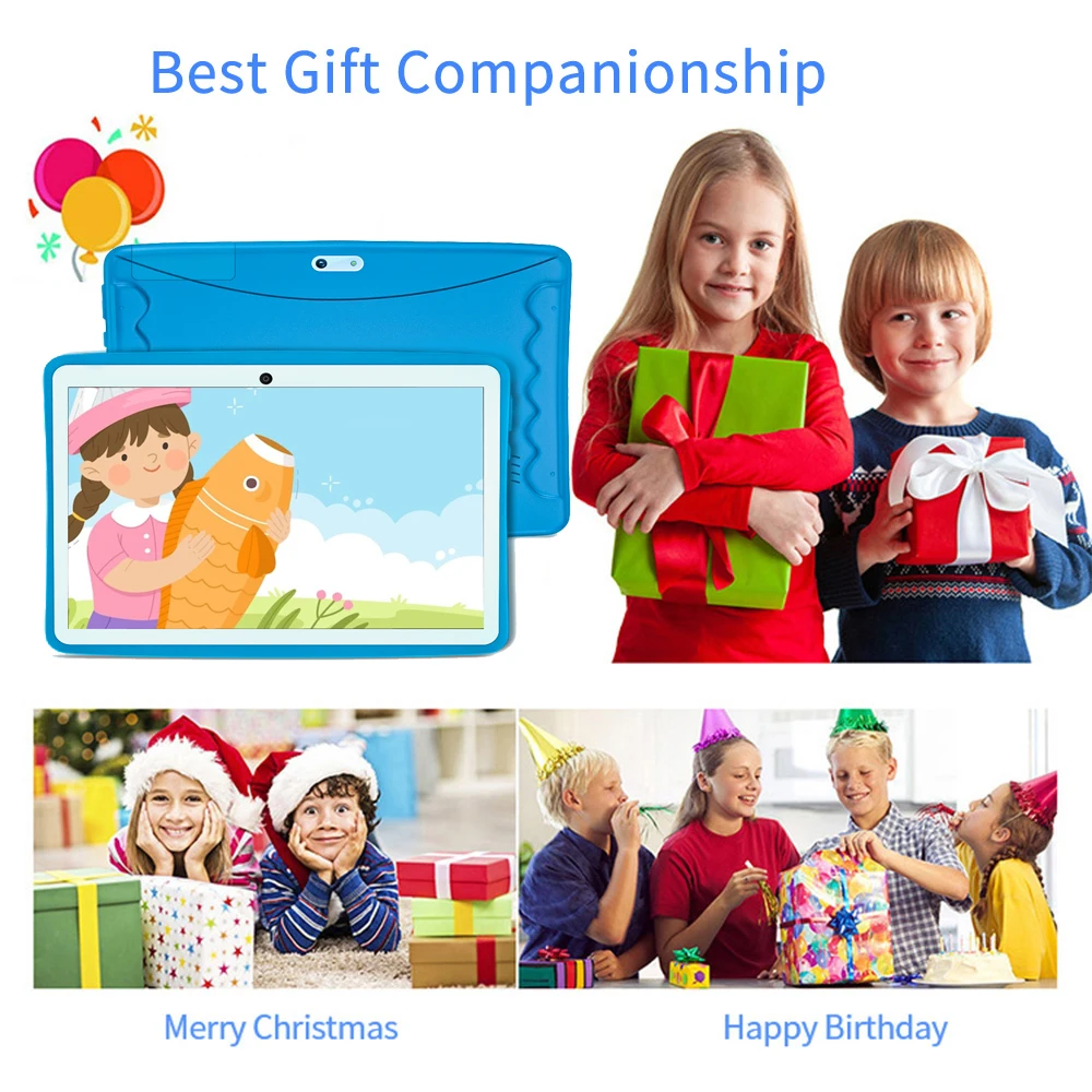 2025-New large-size 10.1  Kid's Tablet  K107 high-definition screen 4GB RAM 64GB ROM built-in game support Google 2MP+5MP camera 4