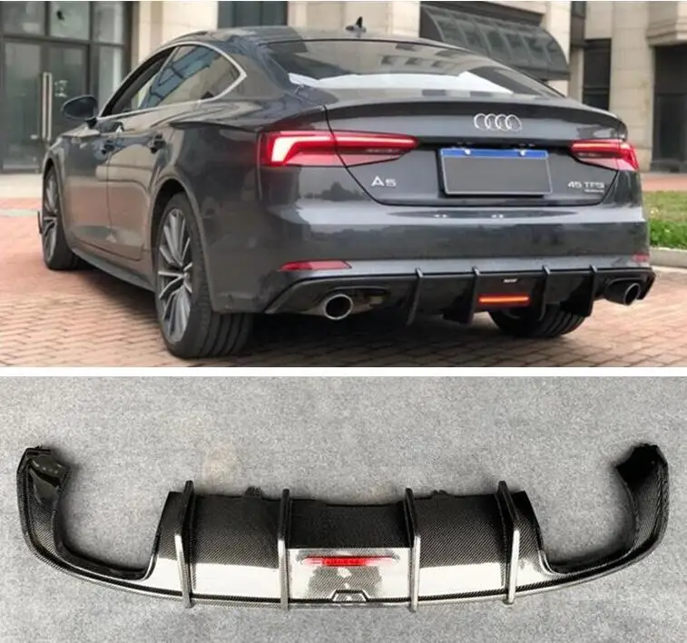 

REAL CARBON FIBER REAR BUMPER TRUNK LIP SPOILER DIFFUSER For Audi A5 S5 Sline 2017 2018 2019 2020 YEAR