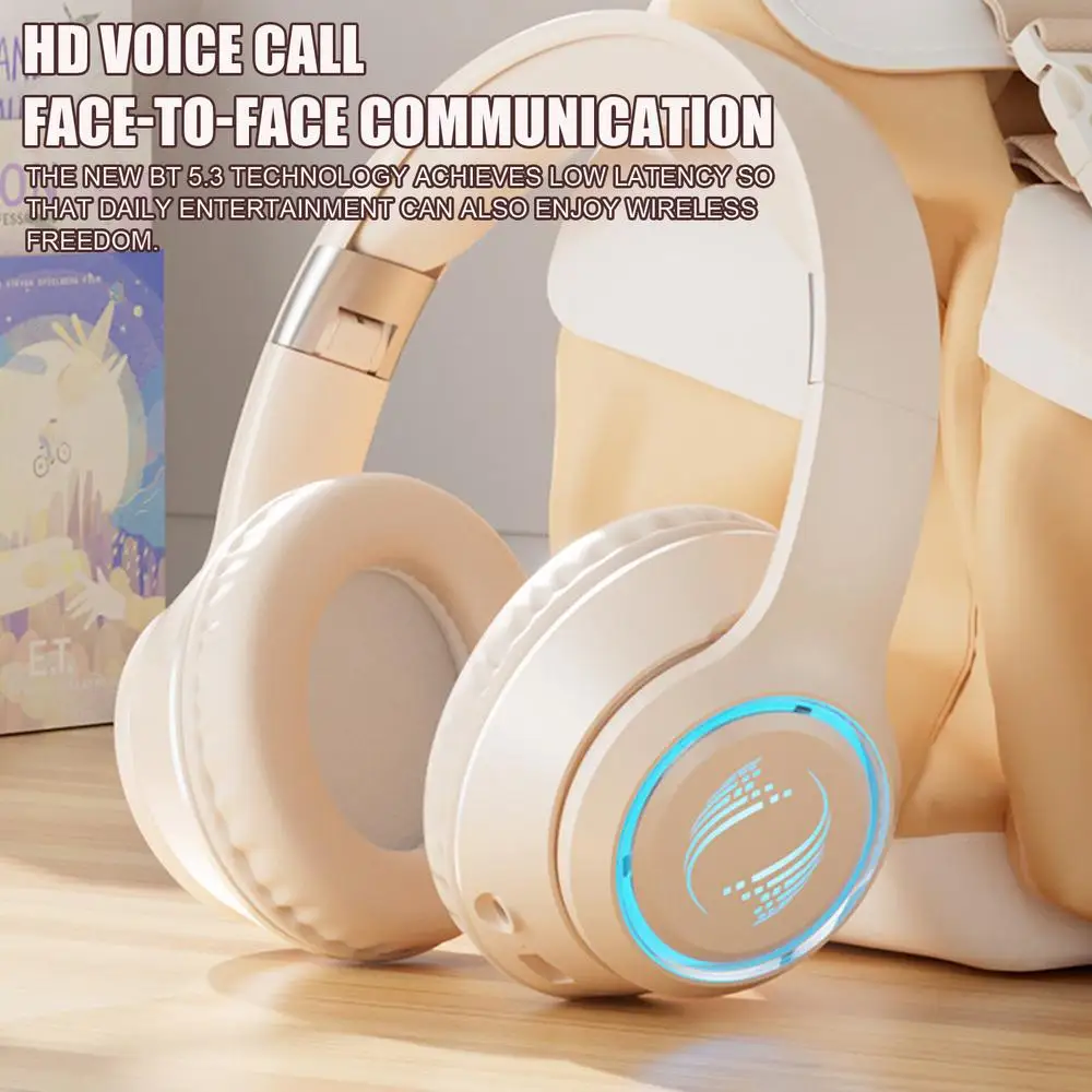 Noise Isolating Wireless Headphones Ergonomic Build-In Microphone Powerful Bass Stereo Earphones Noise Isolating Headset for Pc