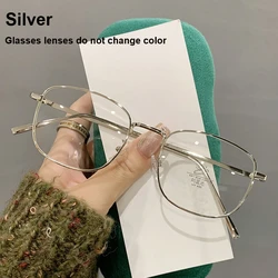 Photochromic Metal Frame Anti - Blue Light Glasses (Silver - N)
