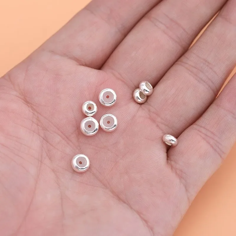 

5PCS 925 Sterling Silver Silicone Positioning Beads Spacer DIY Bracelet Spacer Jewelry Accessories