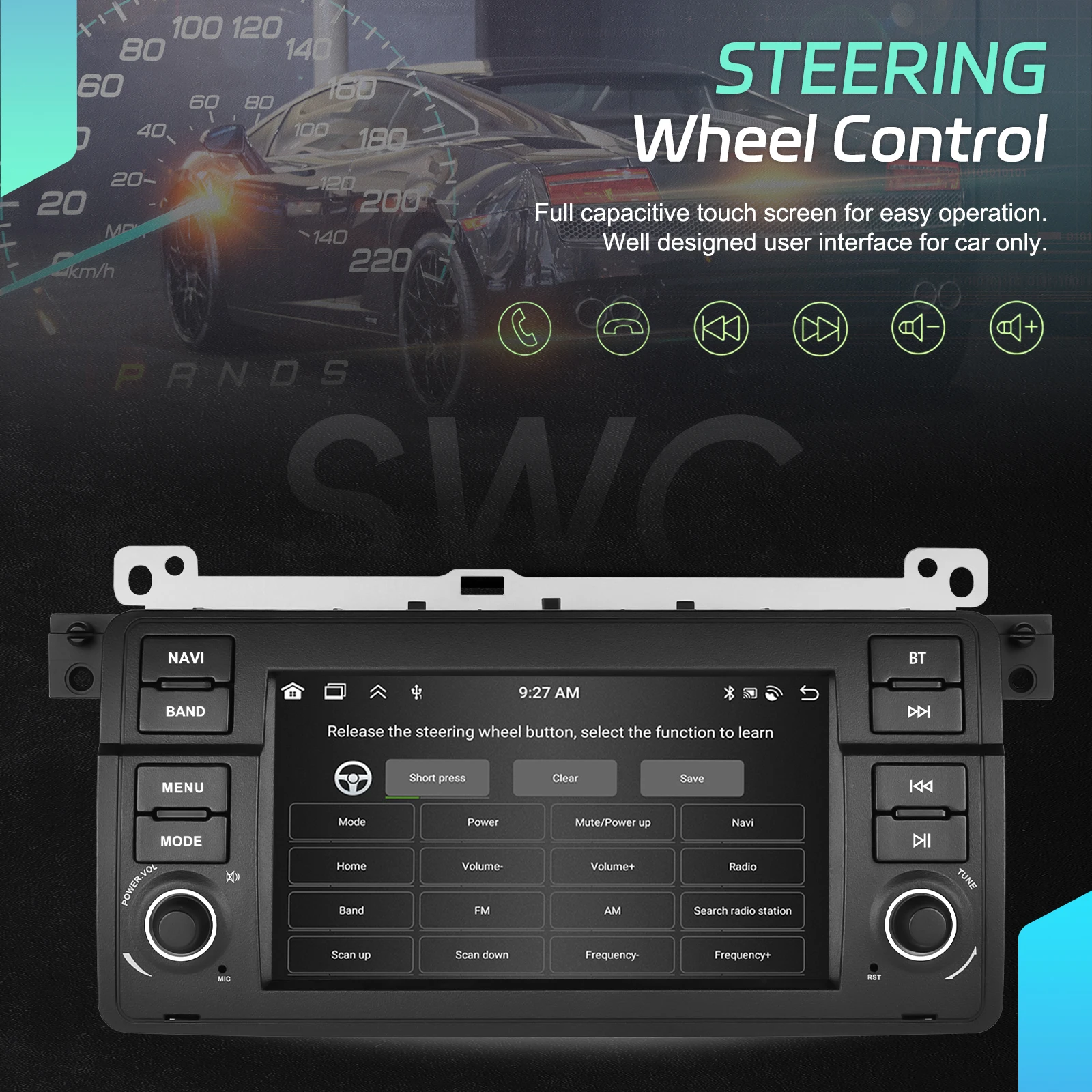 Radio para coche Podofo de 7 pulgadas con sistema Android para BMW 3 E46 1998-2005, sistema inteligente para coche, navegación GPS 2din, WiFi, CarPlay, Android Auto, BT, FM, reproductor multimedia para automóvil, sistema inteligente para coche, unidad principal 7