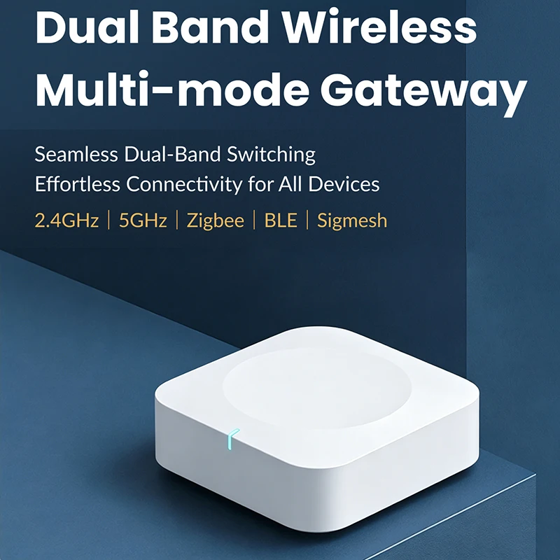 Tuya 스마트 듀얼 밴드 무선 멀티 모드 게이트웨이 2.4G/5G Wifi Zigbee SigMesh 단일 포인트 비콘 메쉬 블루투스 5.0 연결 허브