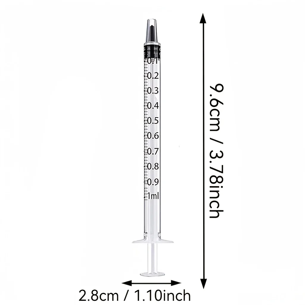 1ml 1cc Spritze ohne Nadel, Kunststoff-Injektor mit Kappe, geeignet für die orale Einnahme von Haustieren, Nahrungsergänzungsmitteln, Öl oder als Klebstoffapplikator, zum Abmessen oder – Detail 7