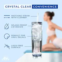 12-Pack Clear Double-Wall Acrylic Tumblers with Lids, Straws, and Cleaner | 16oz Reusable Cups for Cold & Hot Drinks 3