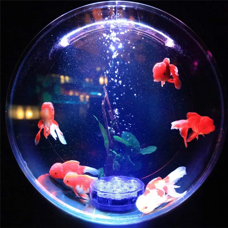 10leds RGB Submersible Light Underwater Night Lamp Battery Operated Garden Swimming Pool Light for Wedding Party Vase Bowl