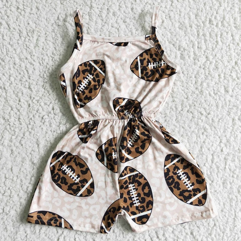 

New Summer Fashion Baby Girls Leopard Rugby Suspender Bodysuit Boutique Wholesale Kids Children Clothing