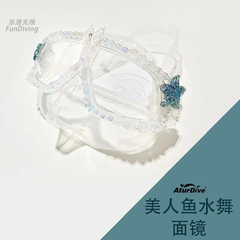 Adult and children's free diving small volume mermaid water dance goggles anti fog myopia aquarium performance swimming goggles