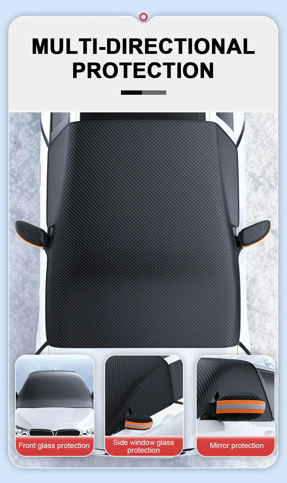 thumbnail image 2 of Oziral Windscreen Cover Car Windshield Cover For Winter Foldable With 5 Magnet Heat Protection 2 of 10