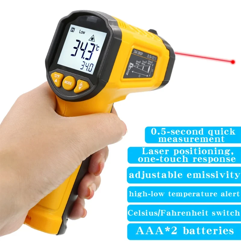 HYTAIS TS380 Infrared Thermometer Handheld Industrial