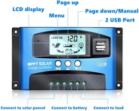 Y & H MPPT contrôleur de Charge solaire 40A 60A 100A avec Charge/double USB/LCD 12V 24V régulateur de chargeur de panneau solaire automatique 4