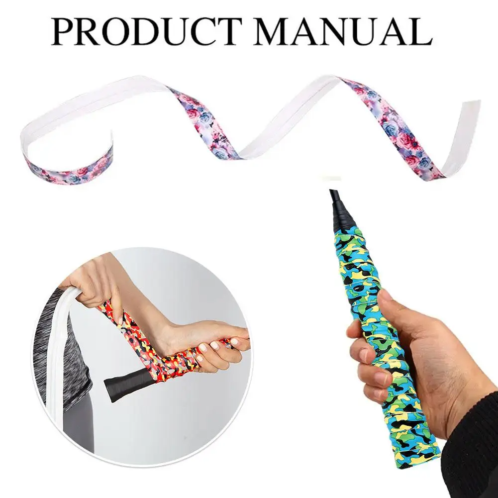 

Camouflage Badminton Racket Hand Glue Tennis Racket Slingshot Strap Fishing Belt Slip Absorption Rod Sweat Anti Handle Wrap Q6C2
