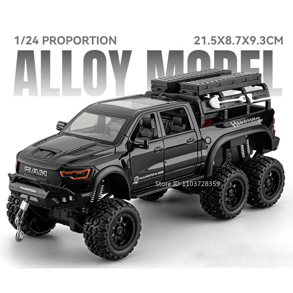 1:24 Scale Mammoth Off-Road Vehicle Diecast Toy with Sound and Light Features