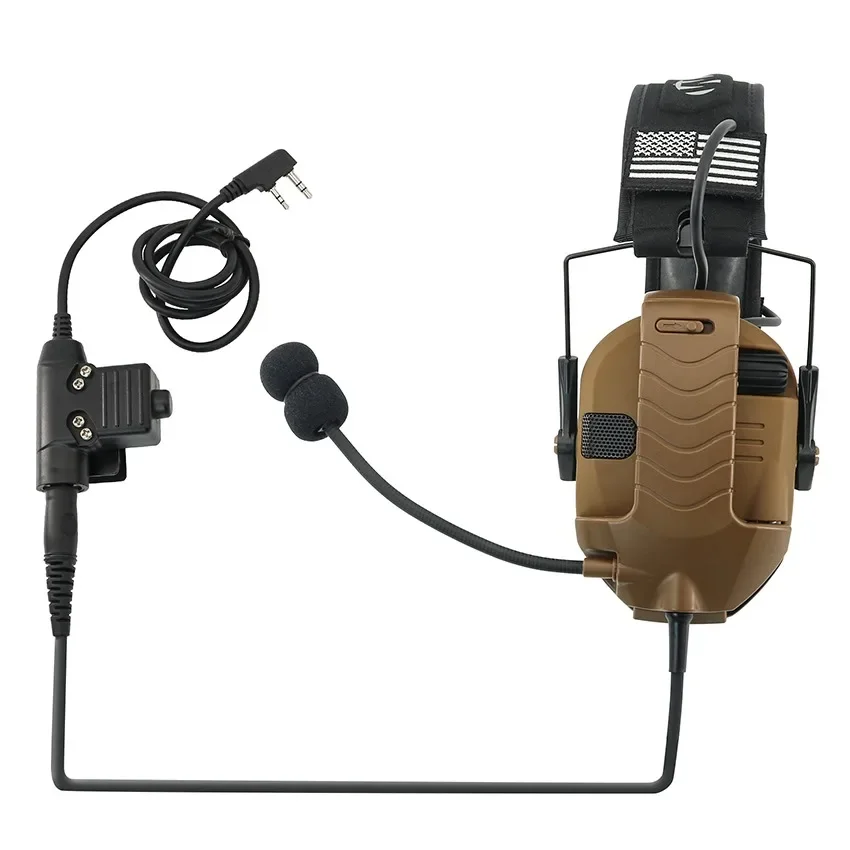 2023 New Tactical Headset External Microphone Kit Adapter with Tactical U94 PTT for Walker's Razor Electronic Shooting Earmuffs