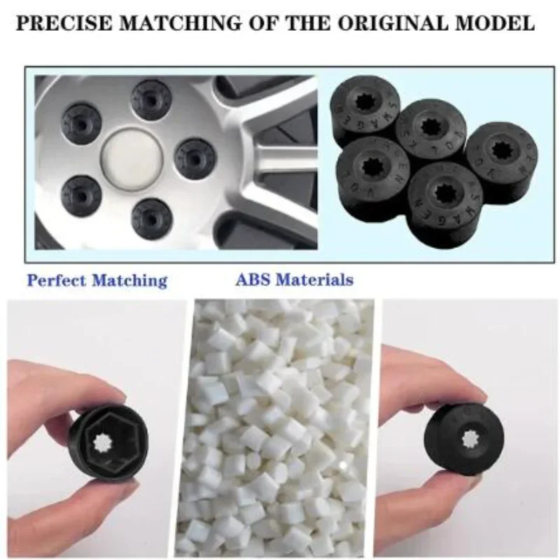 Car Wheel Cover Hub Nut Bolt Covers Cap 17mm 20Pcs For Volkswagen VW Golf MK4