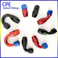 CPE 2ชิ้น AN6 AN4 AN8 AN10 AN12หมุนสีดำท่อน้ำมันเชื้อเพลิงสายโคมไฟท่อน้ำมันเชื้อเพลิงปลายท่อนำกลับมาใช้ใหม่ได้0/45/90/180องศา 3