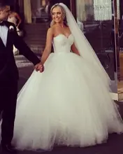 

White Tulle and Lace Princess bridal Ball Gown With Lace appliques Sweetheart vestido de noiva 2018 mother of the bride dresses