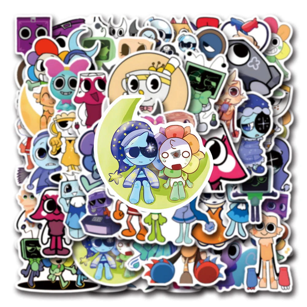 Cartoon Stickers 10/30/50pcs Game Sprunki Dandys World Stickers Decals DIY Laptop Scrapbooking Phone Suitcase Car Cartoon Anime Sticker for Kids