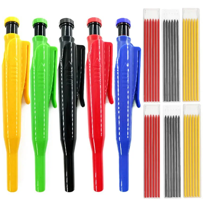 Carpenter Mechanical Pencil Construction Woodworking Long Head Sharpener stationery supplies carpenter pencil mechanical pencils mechanical pencil set