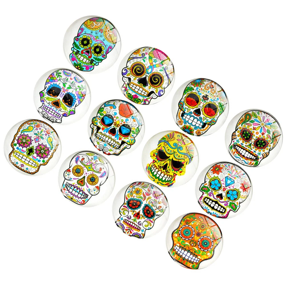 

12pcs Creative Skull Fridge Magnet Fridge Decals Refrigerator Sticker Decor