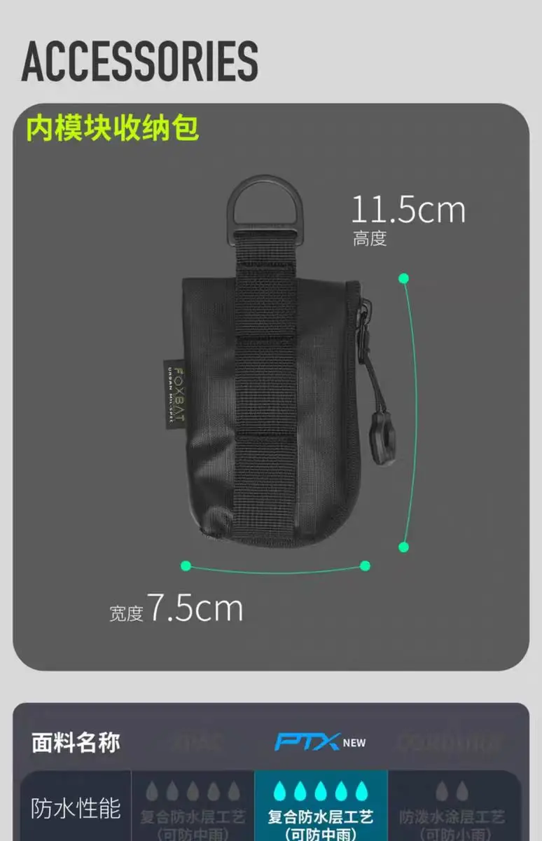 Foxbat dynamics LEG-37 accessory minibag phalantex material techwear accessories edc carrier - 1 Foxbat dynamics LEG-37 accessory minibag phalantex material techwear accessories edc carrier -