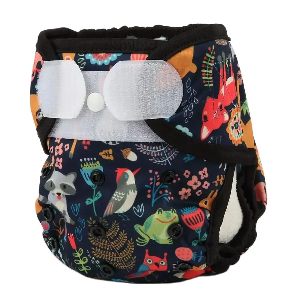 One Size Baby Cloth Diaper Cover Nappy Hook and Loop Double Gusset NO POCKET 3-15kg 1 OS cloth diapers waterproof diapers
