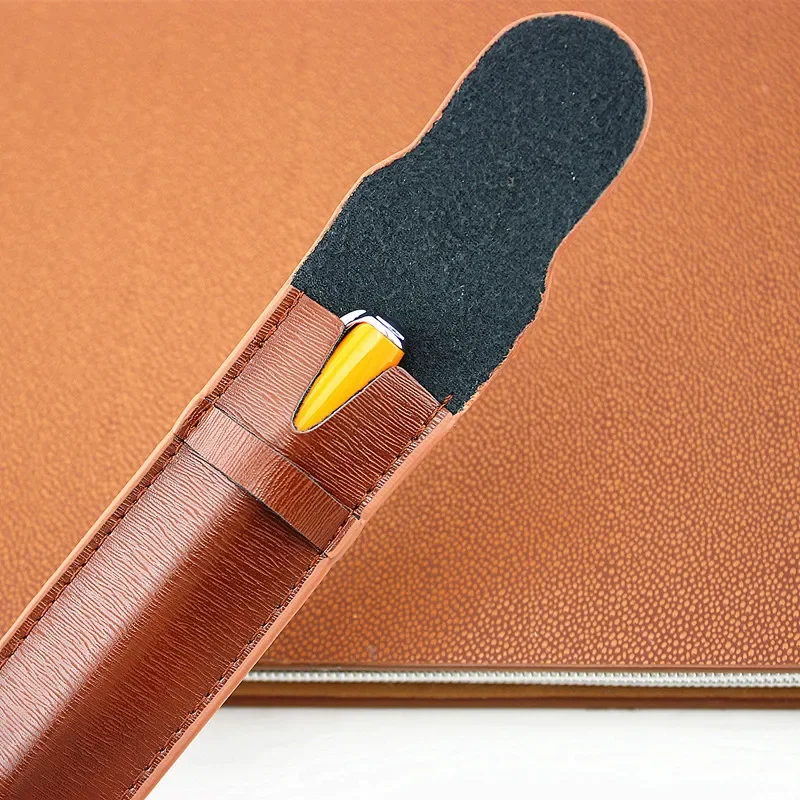 Simple Pen Sleeve PU Leather Mini Small Pen Bag Zipper Pencil Pouch  Stationery Fountain Pen Holder Case kawaii School Supplies - AliExpress