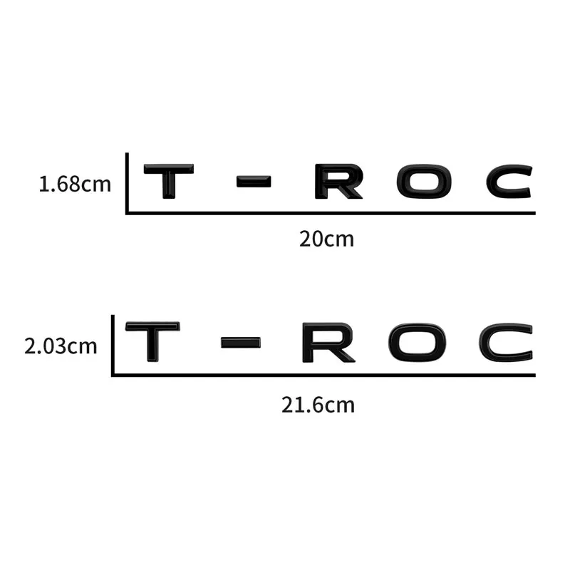 폭스바겐 TROC T-ROC 로고 자동차 액세서리용 자동차 장식 3D ABS 크롬 자동차 트렁크 엠블럼 배지 스티커