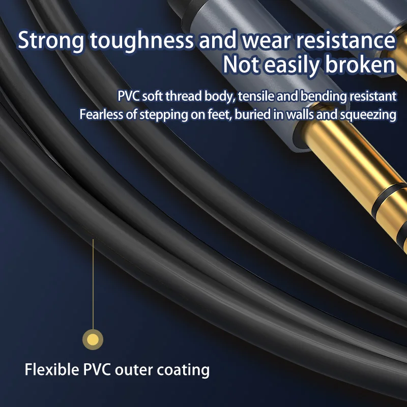 Premium Audio Cable - 6.5mm Jack for Guitar, Mixer, and Speaker - Available in 1m, 3m, 5m Lengths
