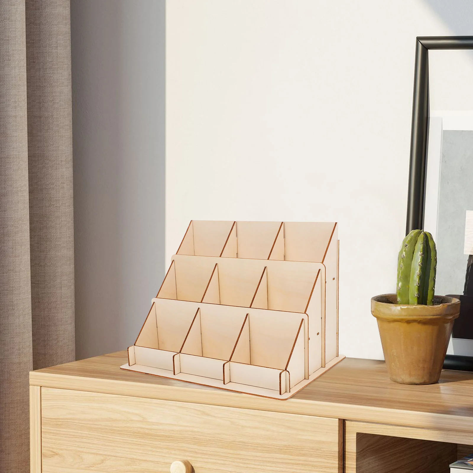 Wooden Card Display Stand Retail Racks Postcard Shelf Business Cards Wood Construction Spacious Design Material