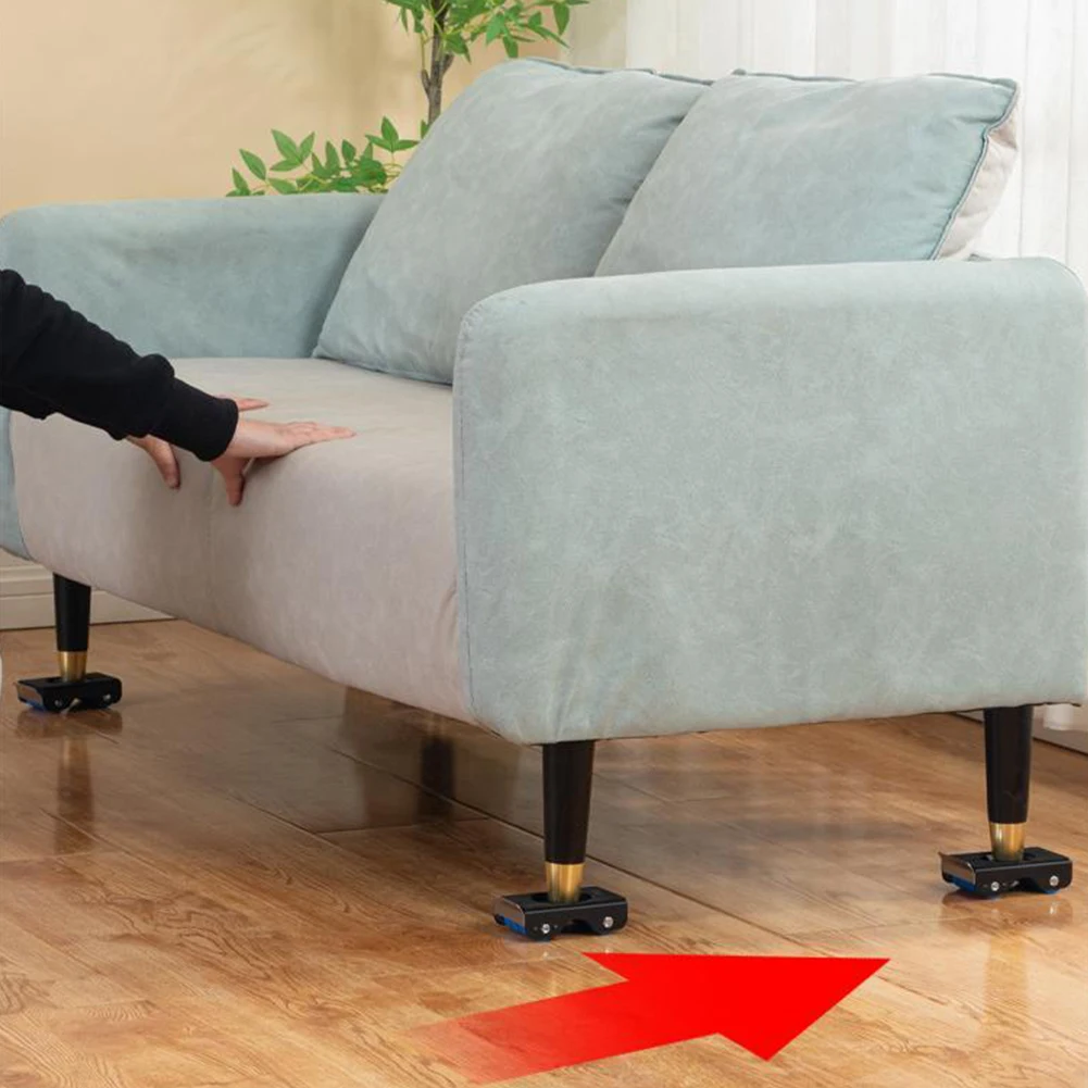 4pcs Furniture Mover Tool 350kg Heavy Duty Furniture Mover Roller With Brakes Mobile Pulley Washing Machine Table Transport 6