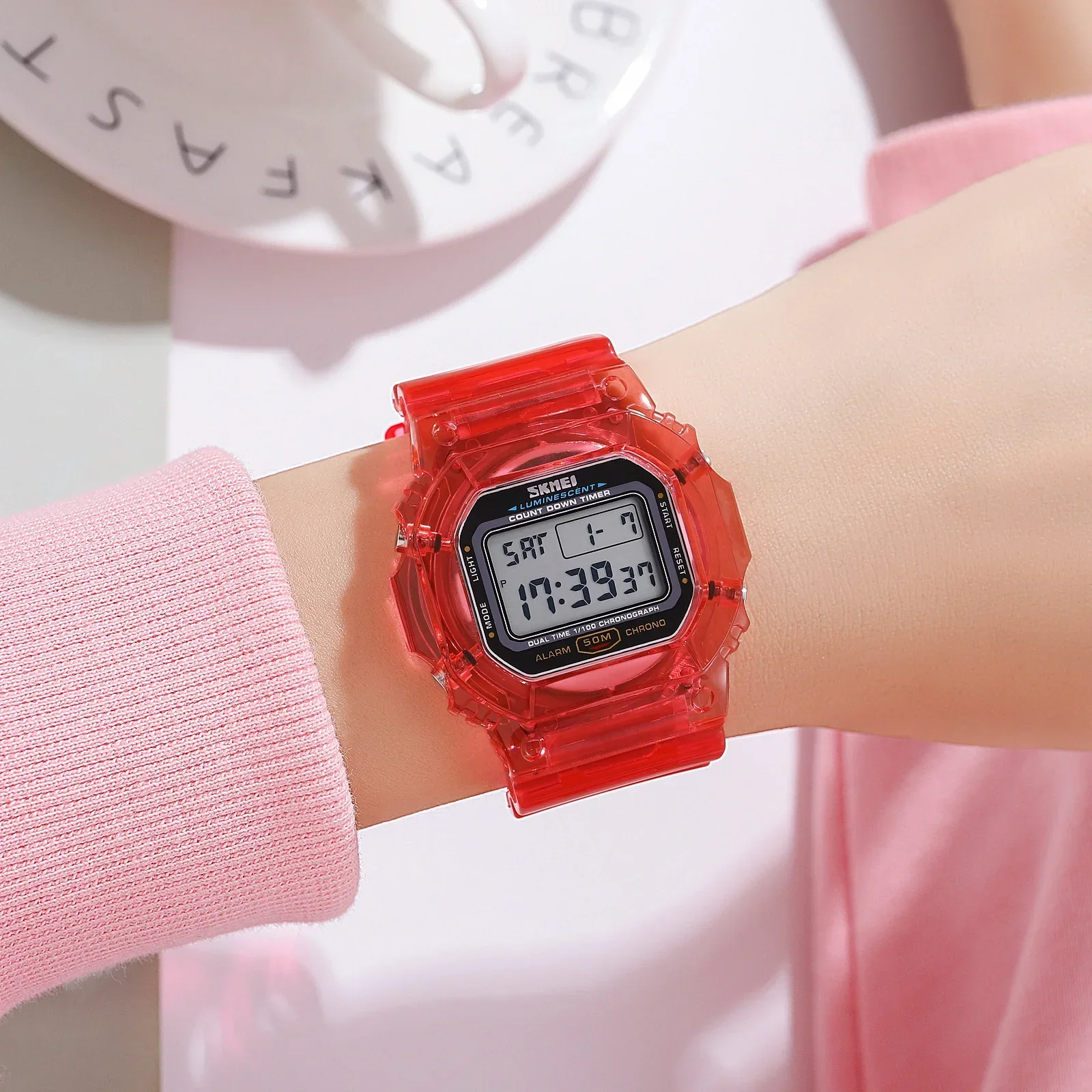 Skmei Mens 5Bar Waterproof Multifunctional Count Down Date Wristwatch Reloj Hombre Back Light Display Stop watch 1999 4
