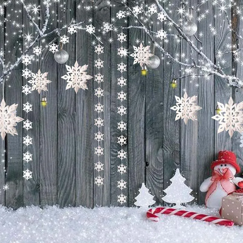 Party Decorations Christmas Decorations Let it Snow Winter Wonderland Party Banner Paper Snowflakes Garland Hanging for Frozen Birthday Party