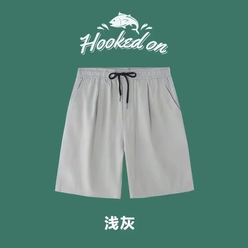 

Мужские летние шорты из вискозы, тонкие дышащие крутые пляжные однотонные шорты средней длины, повседневные свободные шорты с эластичным поясом, новый спортивный стиль, 2024