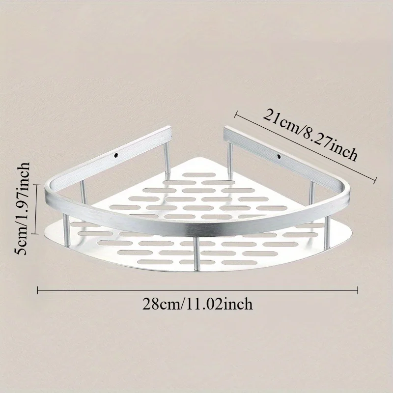 Stainless Steel Tension Mounted Shower Caddy, Wall Corner Shelf for Bathroom Storage,Organizer for Toiletries and Accessories